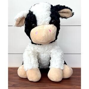 Super Soft Plush Black and White Cuddly Cow Stuffie International Corp Holstein